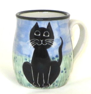 Cat Sitting Black -Deluxe Mug